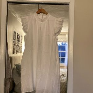 White cotton dress, cap sleeves